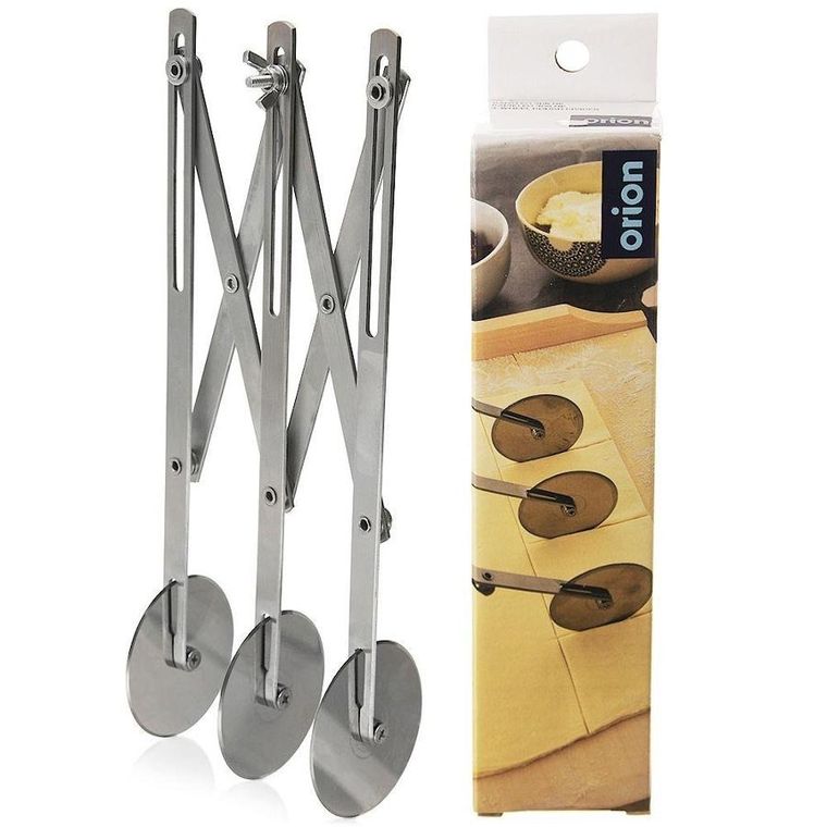 Orion, znacznik rozstawny do ciasta z 3 ostrzami, stalowy, 25 cm