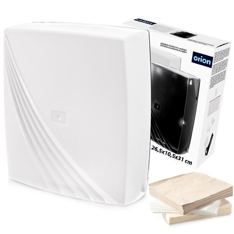 Orion, ZZ, podajnik na ręczniki papierowe, biały, 26,5-10,5-31 cm