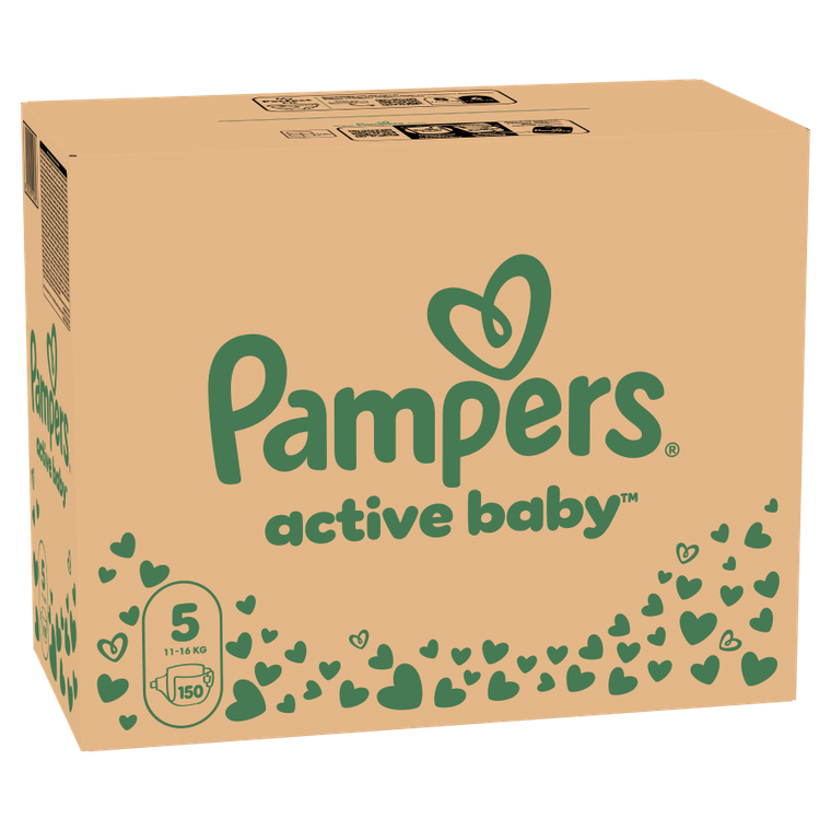 Pampers, Active Baby, pieluchy jednorazowe, rozmiar 5, 11-16 kg, 150 szt.