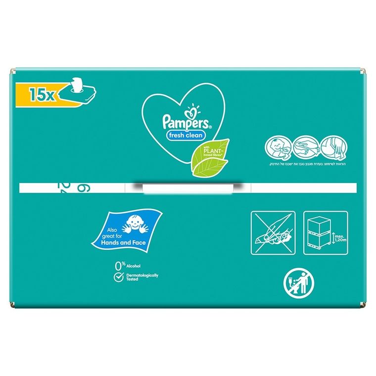 Pampers, Fresh Clean, chusteczki nawilżane, 15-80 szt.