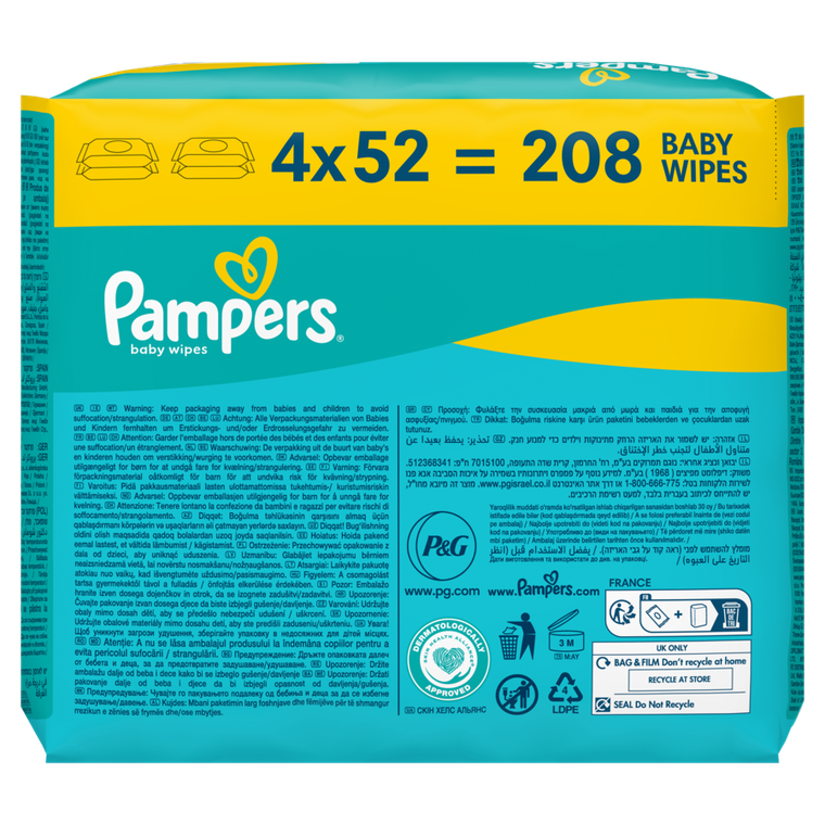 Pampers, Fresh Clean, chusteczki nawilżane dla dzieci, 4-52 szt.