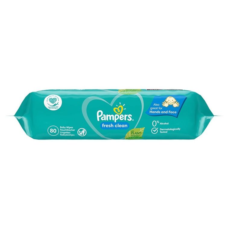 Pampers, Fresh Clean, chusteczki nawilżane dla niemowląt, 6-80 szt.