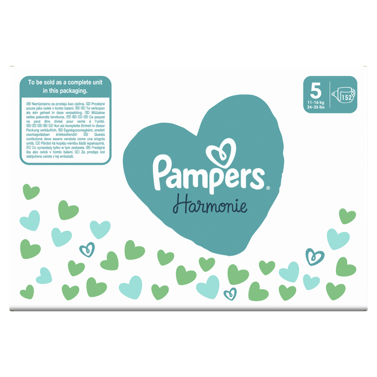 Pampers, Harmonie Baby, pieluchy jednorazowe rozmiar 5, 11-16 kg, 152 szt.