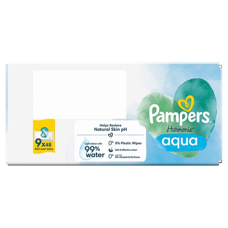 Pampers, Harmonie, Plastic-free, chusteczki nawilżane, 9-48 szt.
