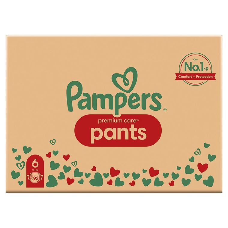 Pampers, Premium Care, Pieluchomajtki, rozmiar 6, 15+ kg, 93 szt.