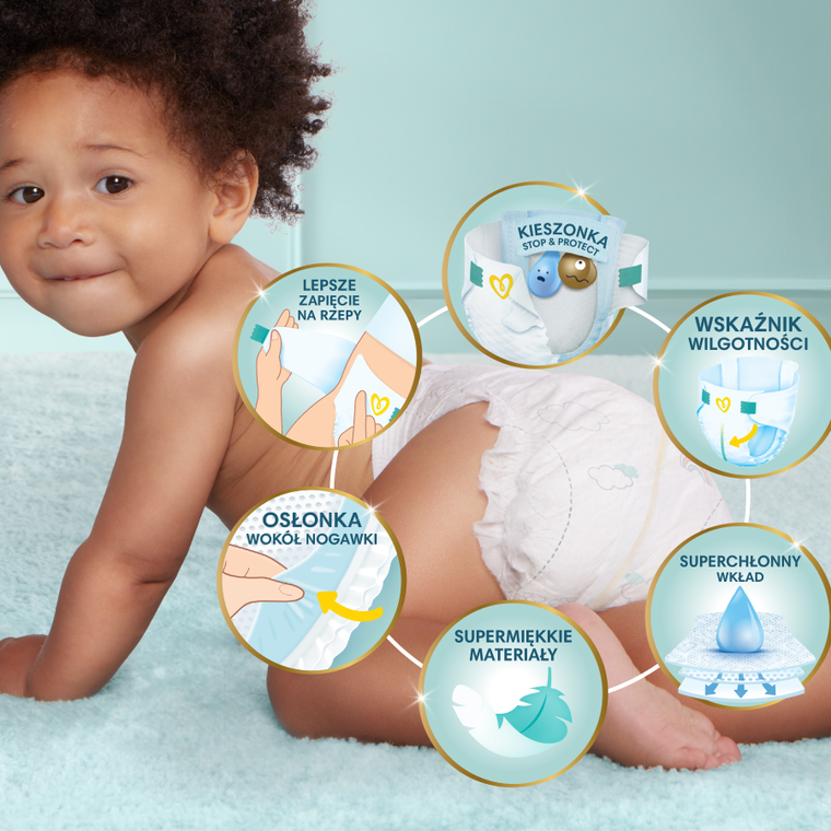 Pampers, Premium Care, pieluchy jednorazowe, rozmiar 6, 13+ kg, 38 szt.