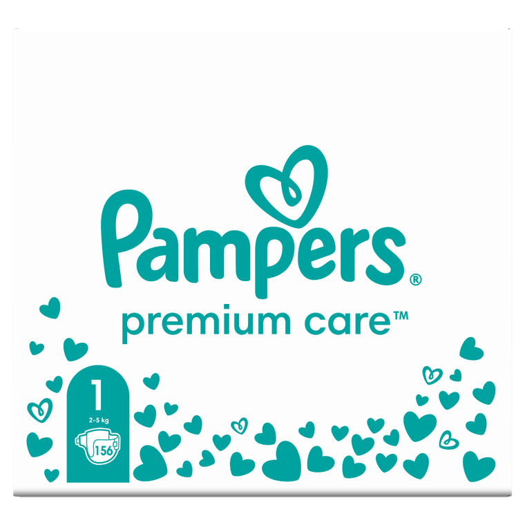 Pampers, Premium Care, pieluszki, rozmiar 1, 2-5 kg, 156 szt.
