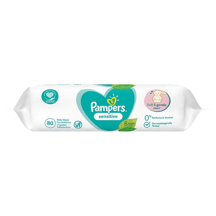 Pampers, Sensitive, chusteczki nawilżane, 15-80 szt.
