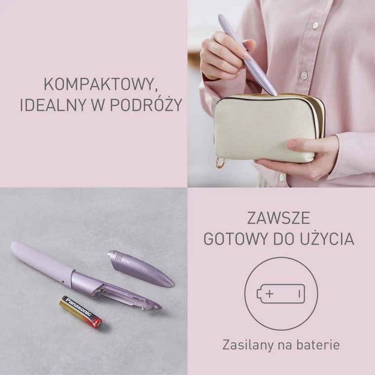 Panasonic, ES-WF71-V503, trymer na baterie do brwi i twarzy, fioletowy