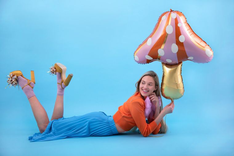 PartyDeco, balon foliowy, grzybek, 66-75 cm