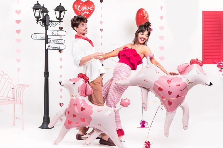 PartyDeco, balon foliowy Pudel, 119-108 cm, mix, 1 szt.