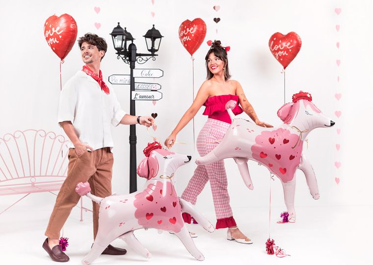 PartyDeco, balon foliowy Serce "I love you", 45 cm, mix, 1 szt.