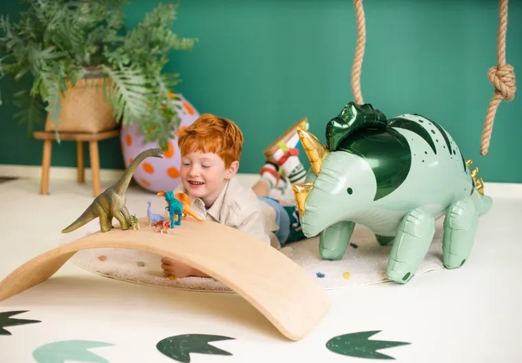 PartyDeco, balon foliowy, Triceratops zielony 101-60,5 cm