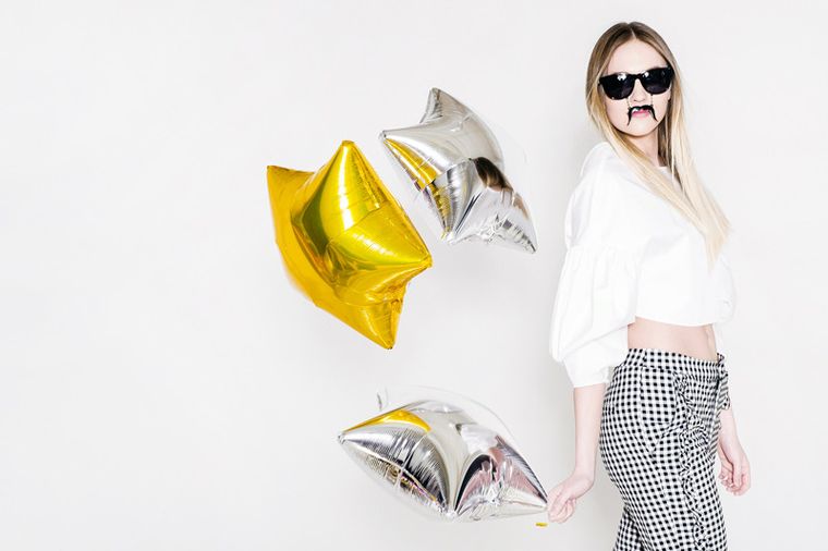 PartyDeco, balon foliowy, w kształcie gwiazdki, 48 cm, srebrny