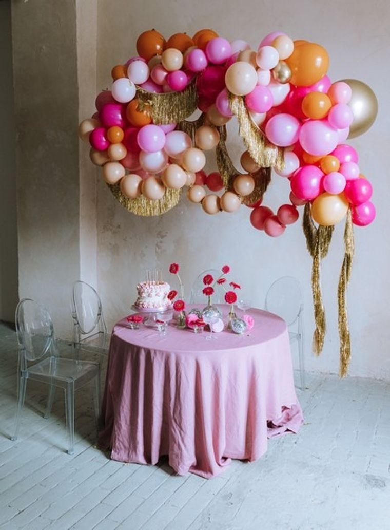 PartyDeco, balony z łącznikiem, jasny różowy, 33 cm, 20 szt.