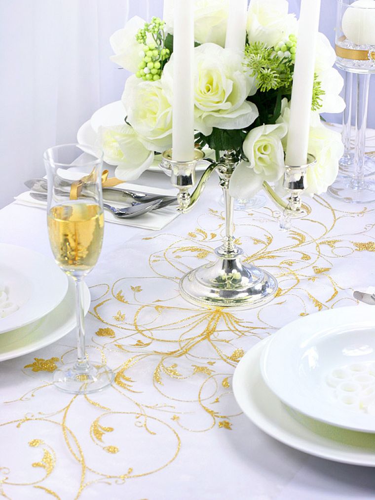 PartyDeco, dekoracyjna organza z nadrukiem, kremowa, 0,36-9 m