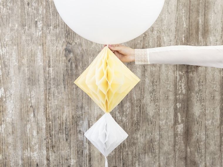 PartyDeco, diament bibułowy, kremowy, 30 cm