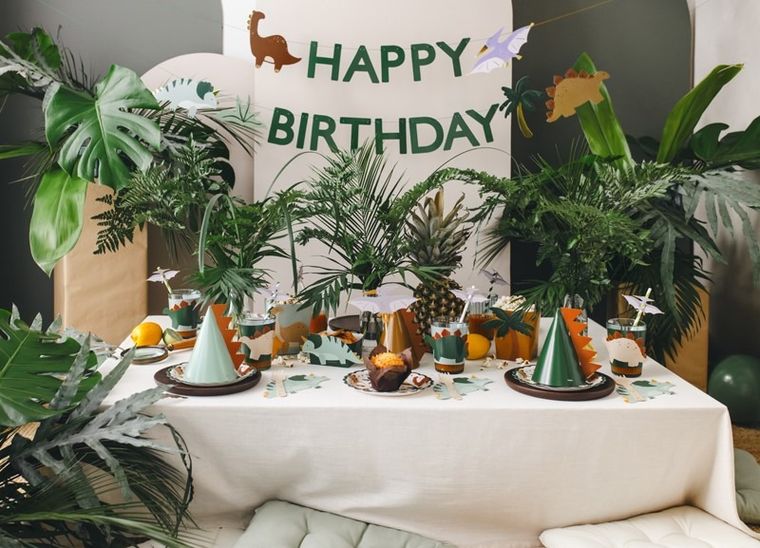PartyDeco, dino, baner Happy Birthday, 3 m