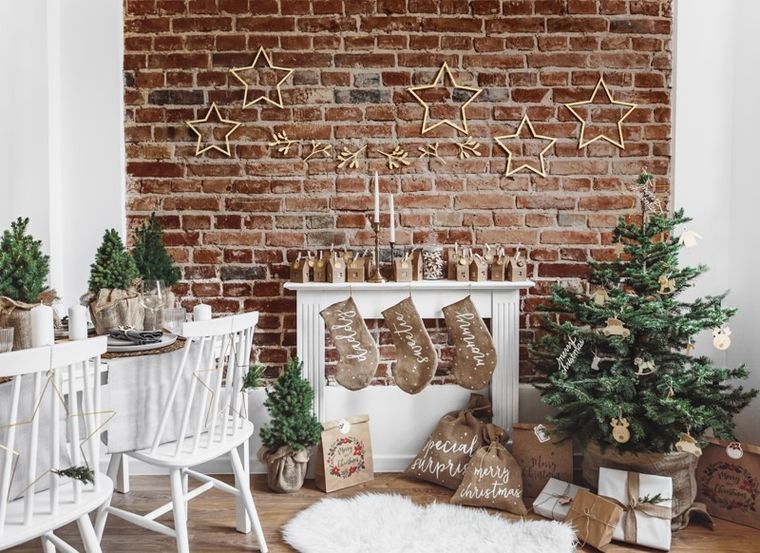 PartyDeco, drewniane obrączki na serwetki, renifery, naturalne drewno, 6 szt.