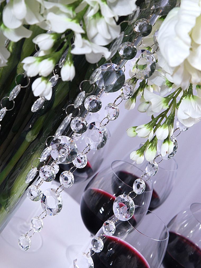 PartyDeco, girlanda kryształowa, bezbarwny, 100 cm