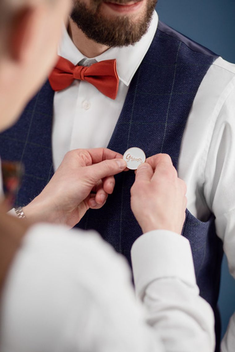 PartyDeco, kartka z pinem Groom, 10.5-15 cm, 1 szt.