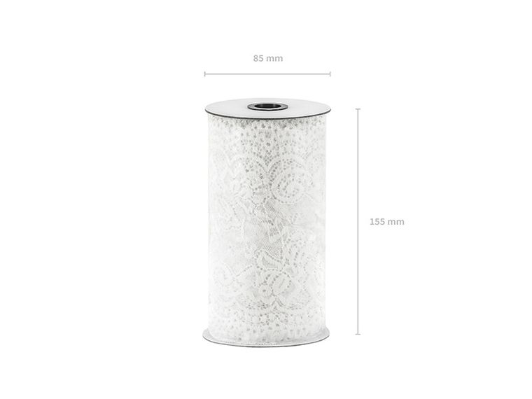 PartyDeco, koronka dekoracyjna, złamana biel, 15 cm, 9 m