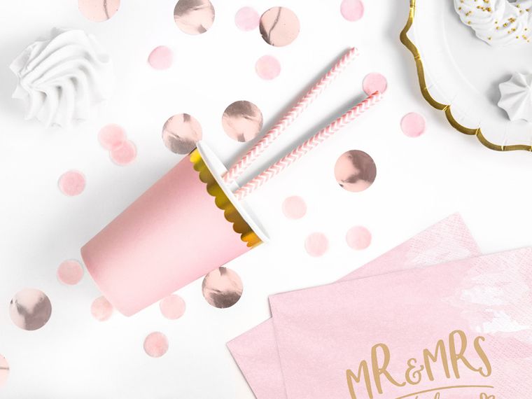 PartyDeco, kubeczki, j. róż, 220 ml, 6 szt.