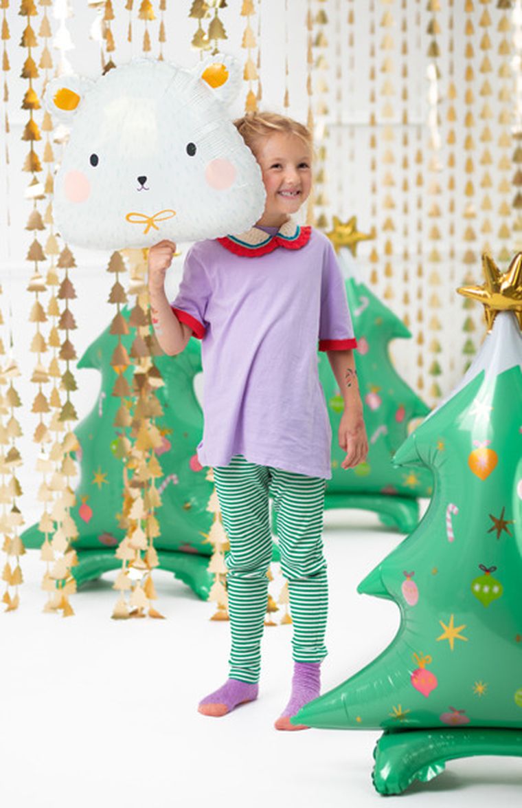 PartyDeco, kurtyna, Choinki, złoty, 100-245 cm, 1 szt.