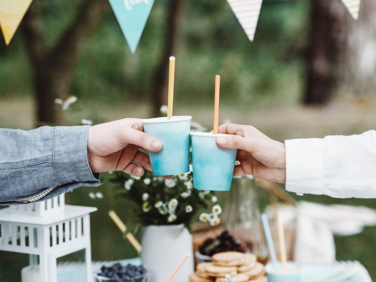 PartyDeco, Lato, słomki papierowe, summer time, 19,5 cm, 10 szt.