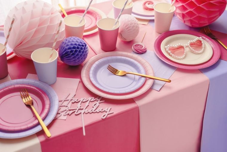 PartyDeco, obrus, jasny różowy, 137-183 cm