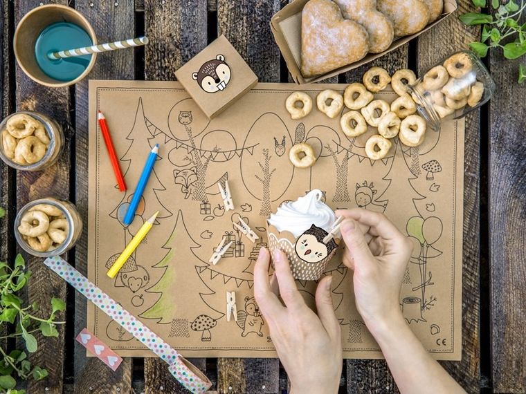 PartyDeco, ozdobne klamerki drewniane do dekoracji, naturalne drewno, 20 szt.