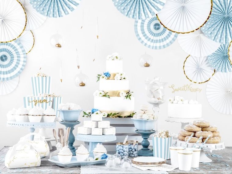 PartyDeco, rozety dekoracyjne, classic, biała, 3 szt.