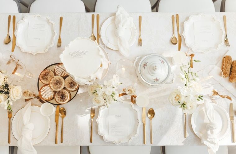 PartyDeco, talerzyki papierowe z ornamentem, białe, 26 cm, 6 szt.