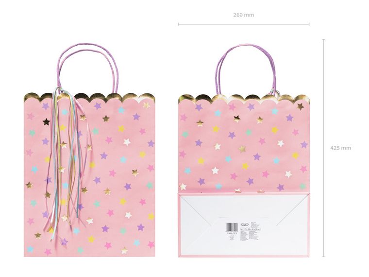 PartyDeco, torebki na prezenty Gwiazdki, mix, 26-32-13 cm, 1 szt.