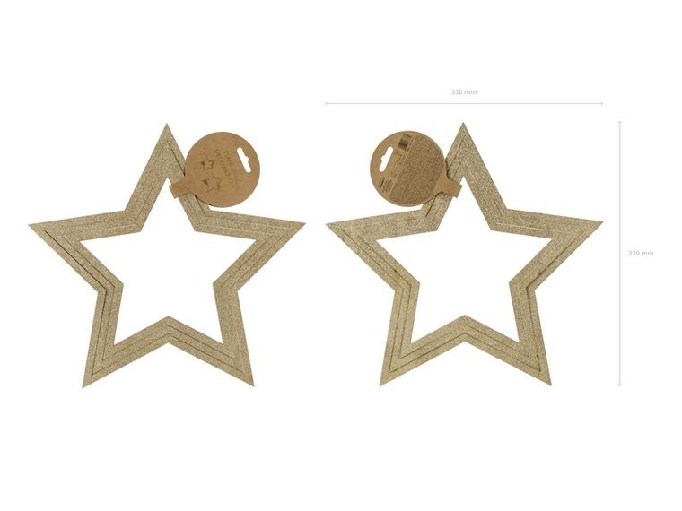 PartyDeco, zawieszki dekoracyjne, gwiazdy, 3 szt.