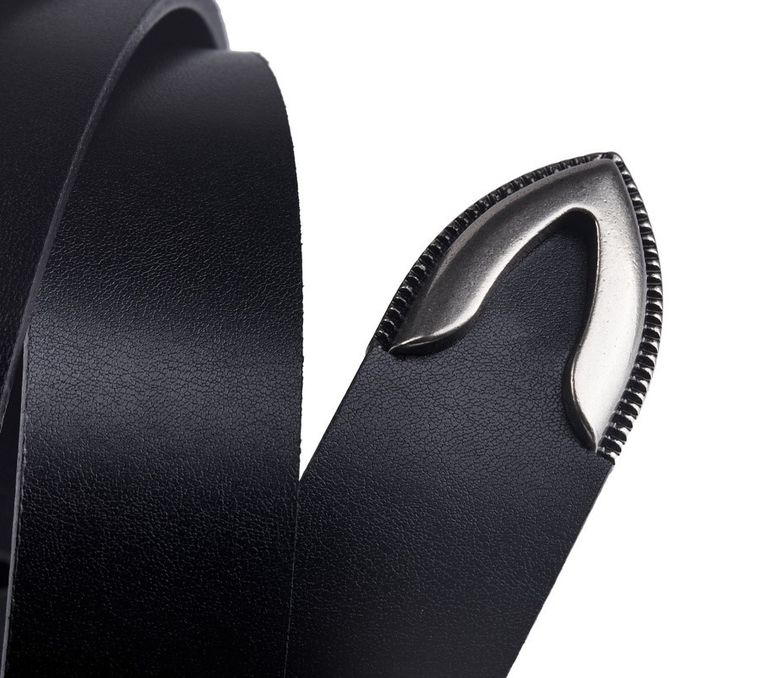 Pasek damski, czarny, skórzany, Peterson