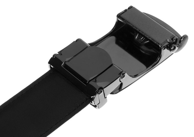 Pasek męski, czarny, skórzany, Peterson