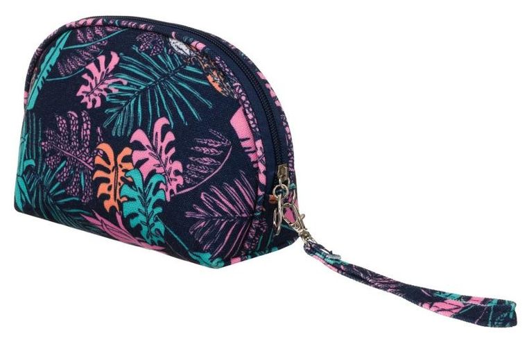 Peterson, kosmetyczka, 1-komorowa, granatowa z botanicznym wzorem