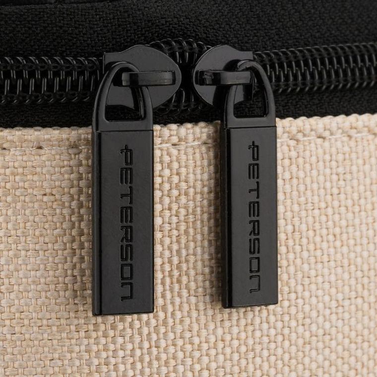 Peterson, kosmetyczka kuferek, tkanina syntetyczna, beżowo-czarna