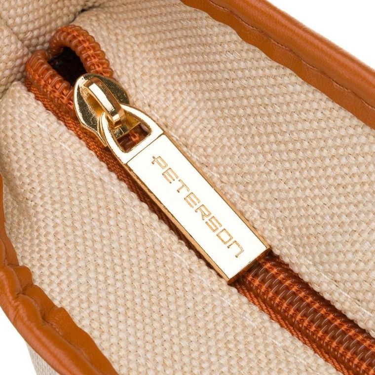 Peterson, kosmetyczka torba, tkanina syntetyczna, beżowo-brązowa