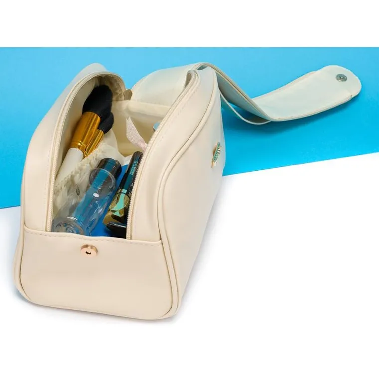 Peterson, kosmetyczka z podwójnym zamknięciem, beżowa