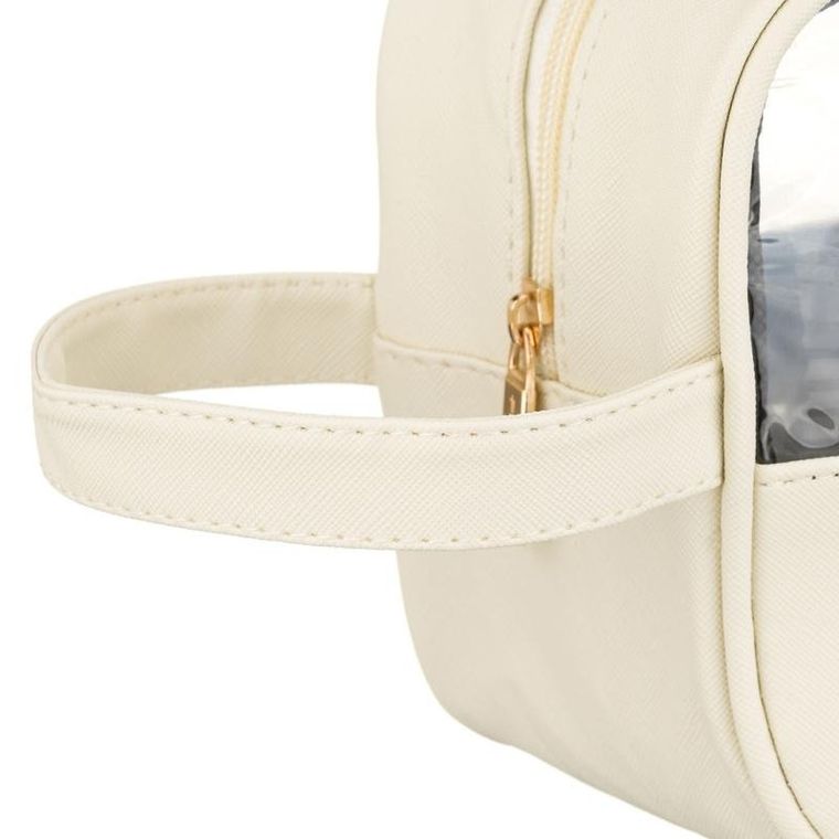 Peterson, kosmetyczka z uchwytem, z przezroczystym panelem, ecru