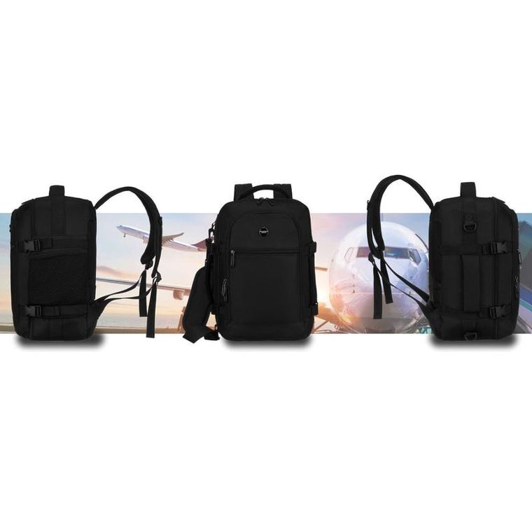 Peterson, plecak podróżny plecak, 2-komorowy, czarny