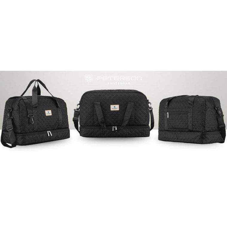 Peterson, torba treningowa, 2-komorowa, czarna