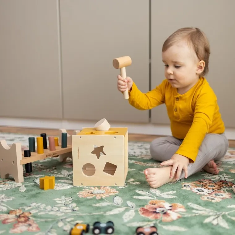 Petite&Mars, Gravity Wood of Mars, drewniany sorter, Cosmic Blue
