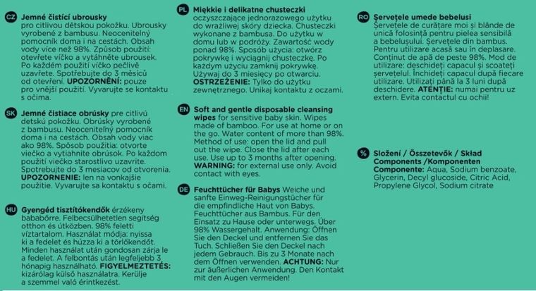 Petite&Mars, So Pure, bambusowe chusteczki nawilżane, biodegradowalne, 56 szt.