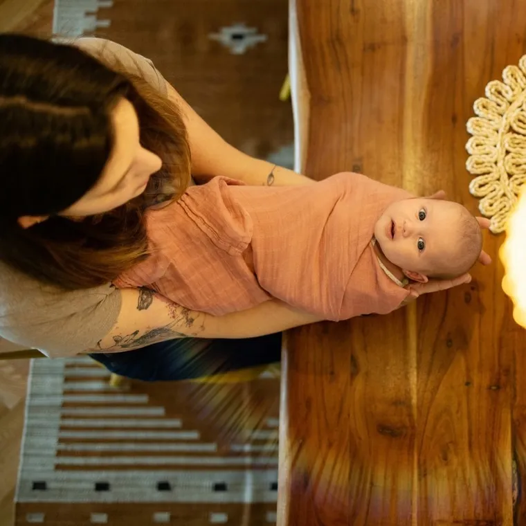 Petite&Mars, zestaw: Moussy, pieluszka z muślinu bambusowego, Rose Rainbows, 68-68 cm, 3 szt.