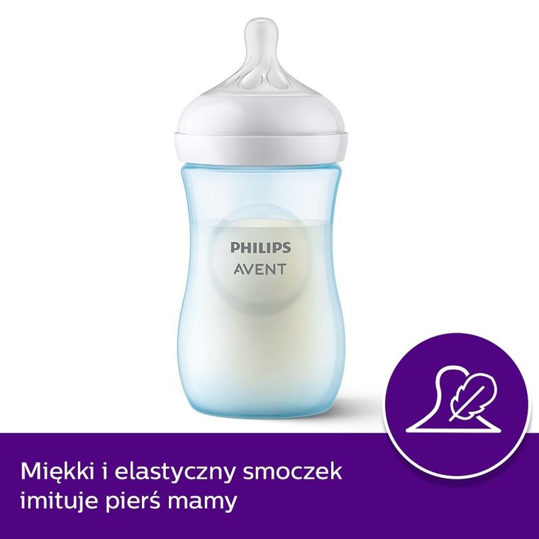Philips Avent, Responsywne Butelki Natural, butelka, niebieska, 260 ml