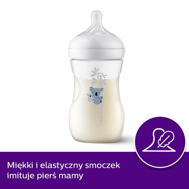 Philips Avent, Responsywne Butelki Natural, Coala, butelka, 1m+, 260 ml