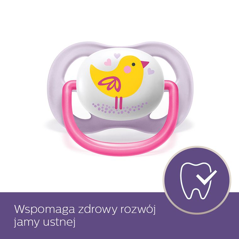 Philips Avent, Ultra Air, Animals, smoczek uspokajający, girl, 0-6m, 2 szt.